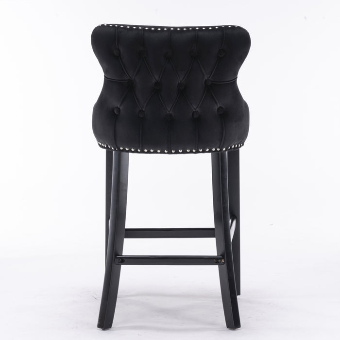 Tufted Bar Stools Black - Set of 2