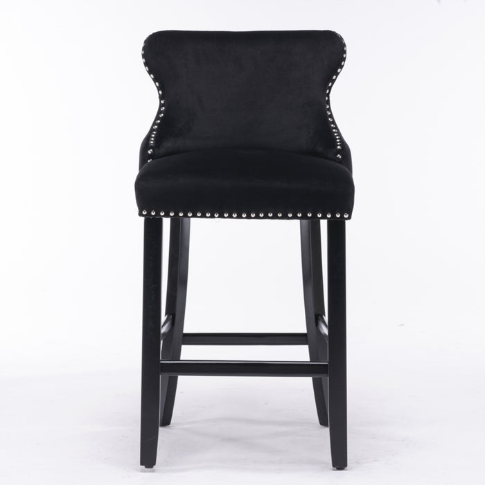 Tufted Bar Stools Black - Set of 2