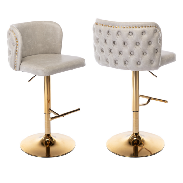 Golden Swivel Bar Stools Beige - Set of 2