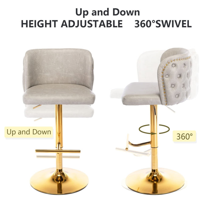 Golden Swivel Bar Stools Beige - Set of 2