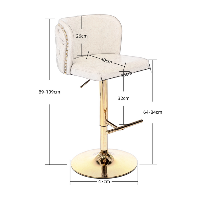 Golden Swivel Bar Stools Beige - Set of 2