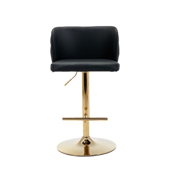 Golden Swivel Bar Stools Black - Set of 2