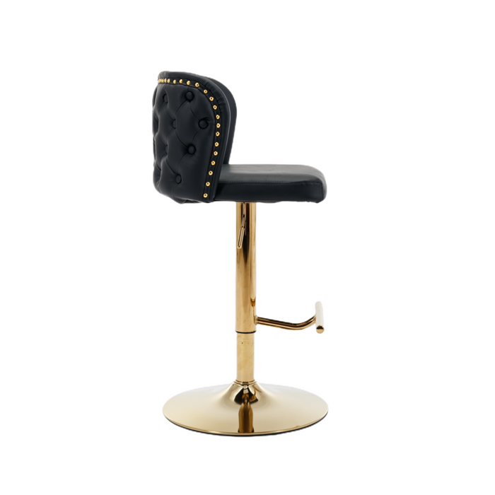 Golden Swivel Bar Stools Black - Set of 2