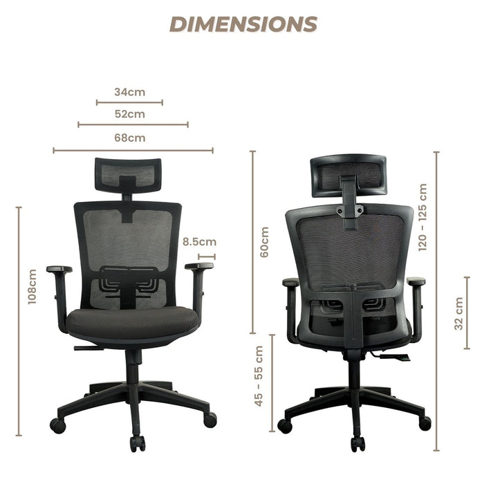 Zorae - Office Chair (Black) EK-OC-100-SQ / EK-OC-100-BST