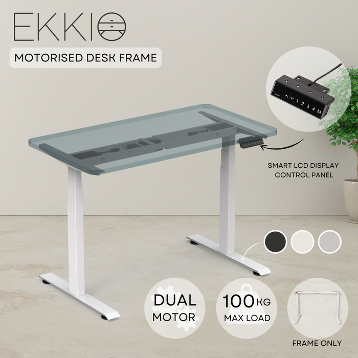 Adjustable Desk Riser Frame - Two Leg Stand (White) EK-DRF-102-DR