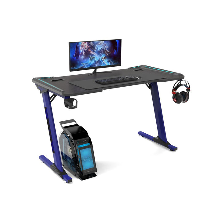 RGB Gaming Desk Z Shape Blue 140cm EK-GD-108-AL