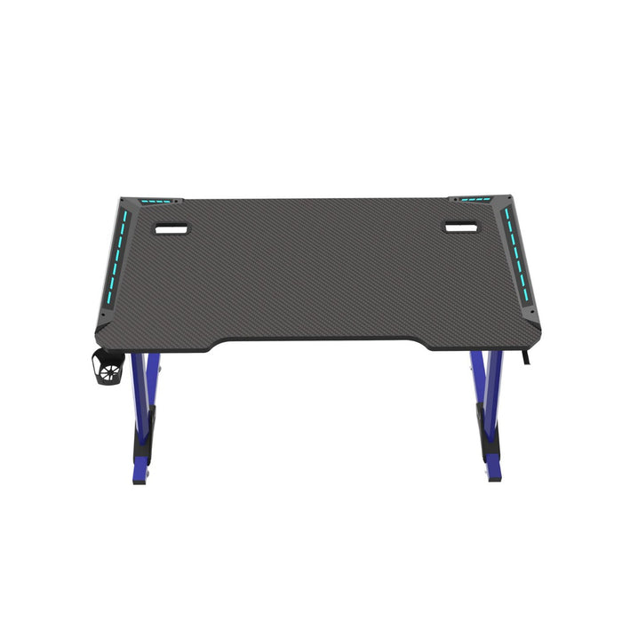 RGB Gaming Desk Z Shape Blue 140cm EK-GD-108-AL