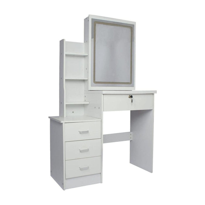 Dressing Table White LED Mirror + Stool EK-DT-100-LD