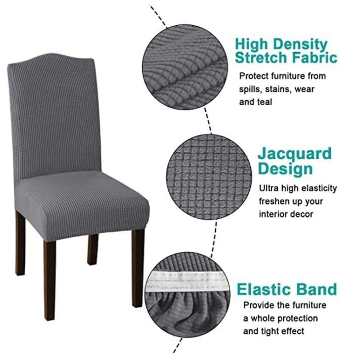 GOMINIMO 6pcs Dining Chair Slipcovers/ Protective Covers (Black) GO-DCS-102-RDT