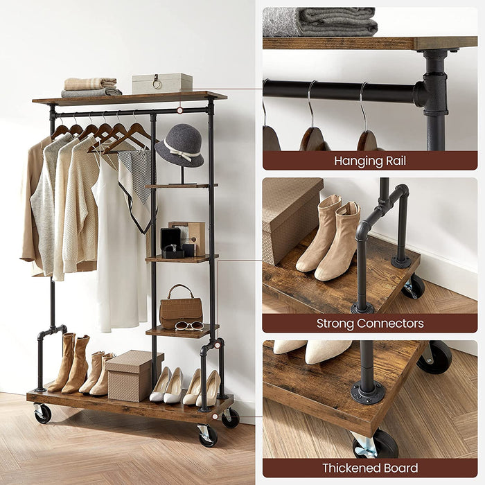 Clothes Rack Rustic Brown