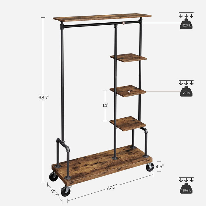 Clothes Rack Rustic Brown