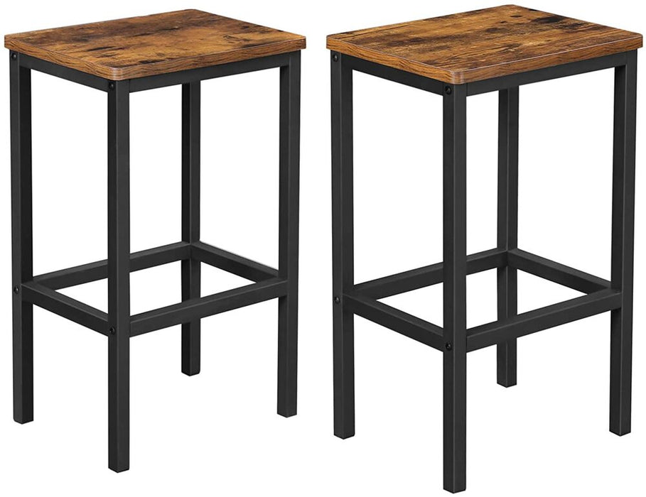 ALINRU Bar Stools Set of 2 Bar Chairs Rustic Brown LBC65X