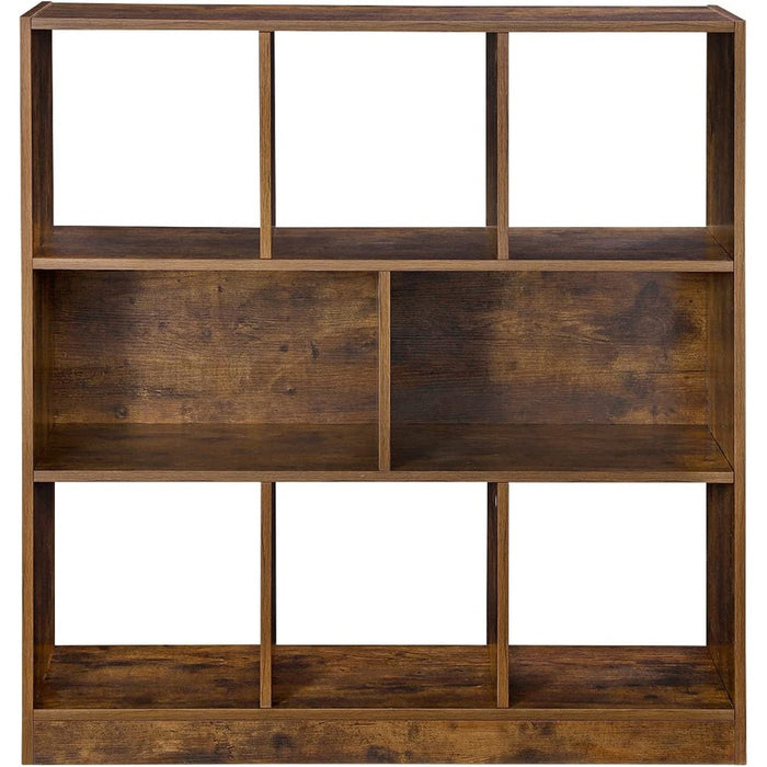 Bookcase with Open Shelves Rustic Brown LBC55BX