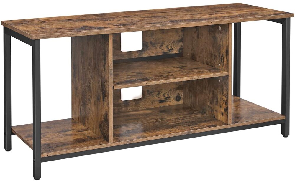 TV Cabinet TV Console Unit with Open Storage TV Stand with Shelving Rustic Brown LTV39BX