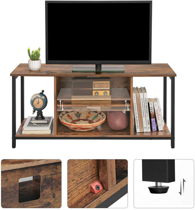 TV Cabinet TV Console Unit with Open Storage TV Stand with Shelving Rustic Brown LTV39BX