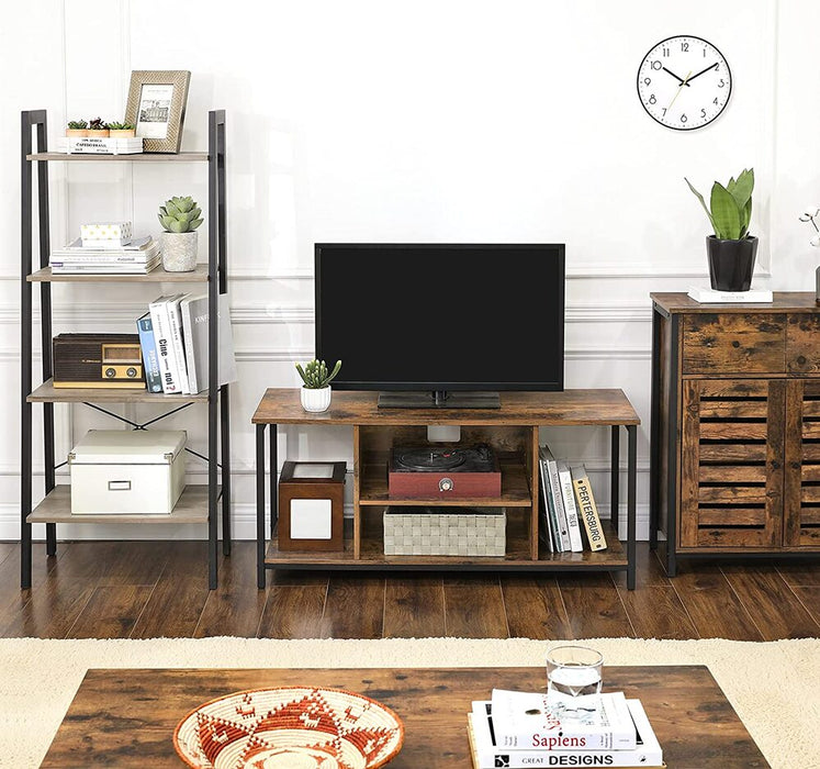 TV Cabinet TV Console Unit with Open Storage TV Stand with Shelving Rustic Brown LTV39BX