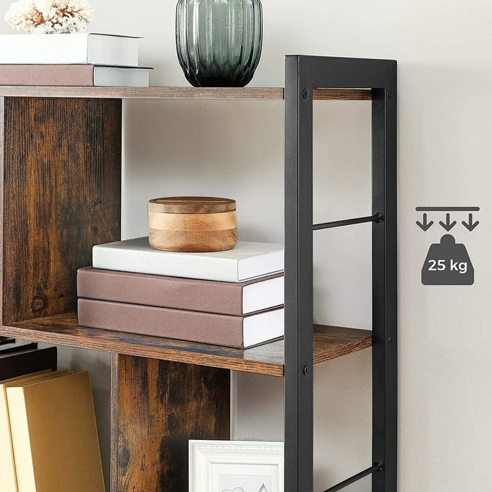 Bookshelf Rustic Brown and Black LBC12BX