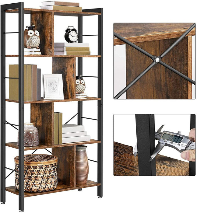 Bookshelf Rustic Brown and Black LBC12BX