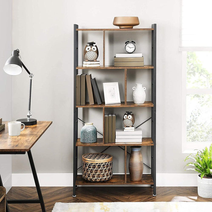 Bookshelf Rustic Brown and Black LBC12BX