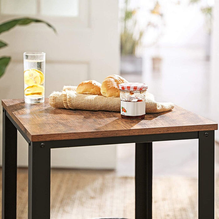 Coffee Table with Mesh Shelf Rustic Brown and Black LET41X