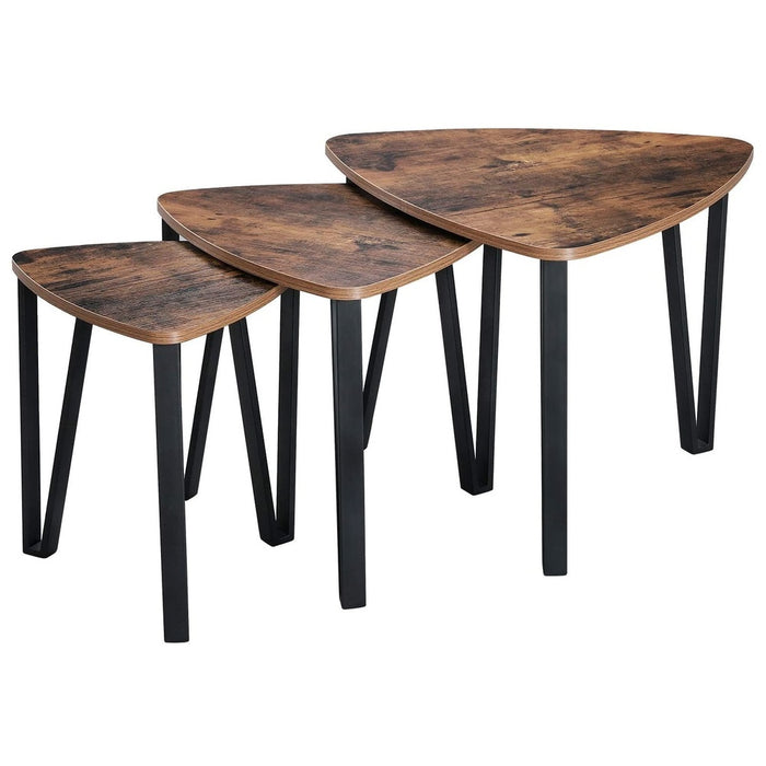 Industrial Nesting Coffee Table Rustic Brown and Black LNT13X