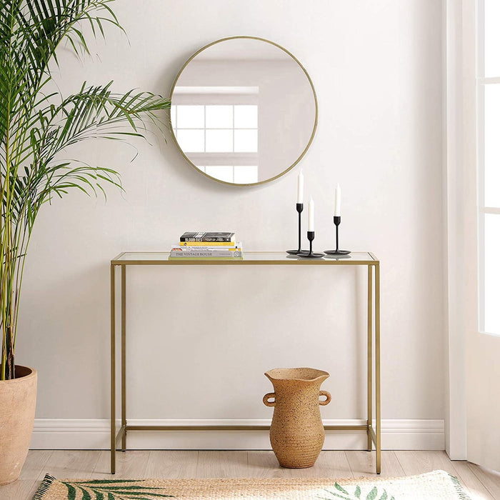 Console Table with Tempered Glass Golden LGT26G