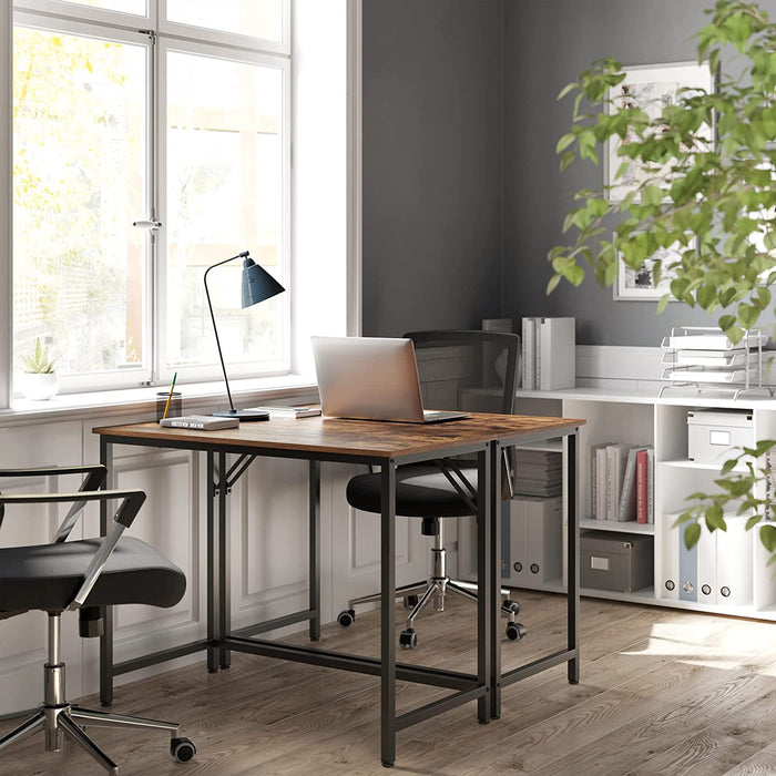 Computer Desk Rustic Brown and Black