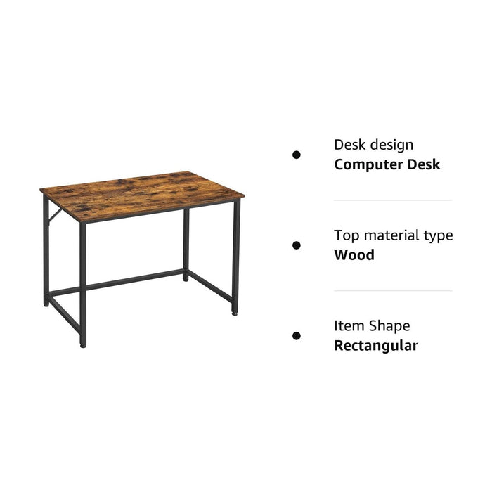 Computer Desk Rustic Brown and Black