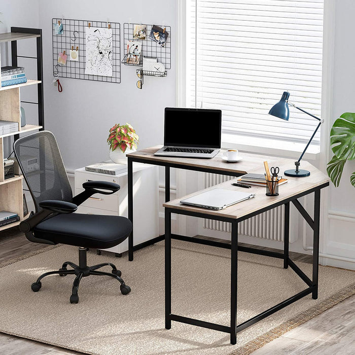 L-Shaped Computer Desk Greige LWD073B02