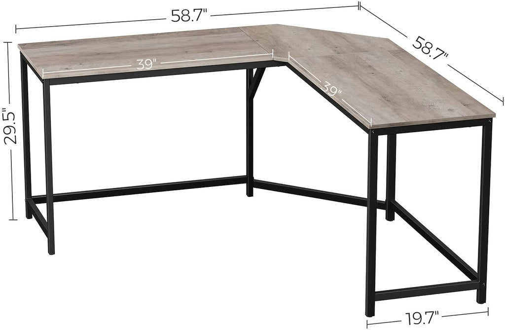 L-Shaped Computer Desk Greige LWD073B02