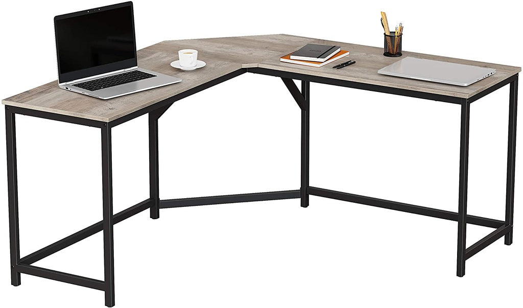 L-Shaped Computer Desk Greige LWD073B02