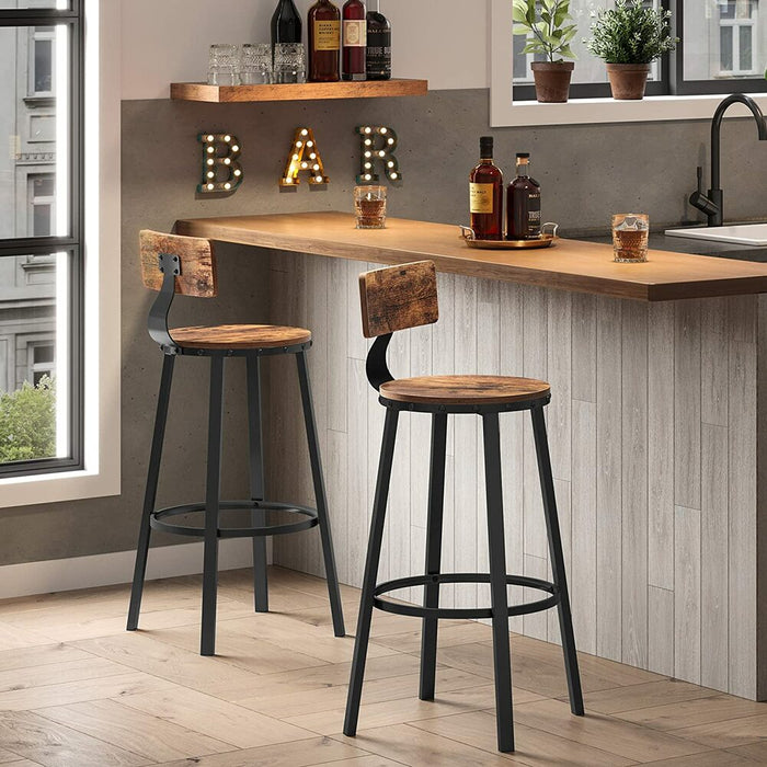 Rustic Charm Bar Stools Brown - Set of 2