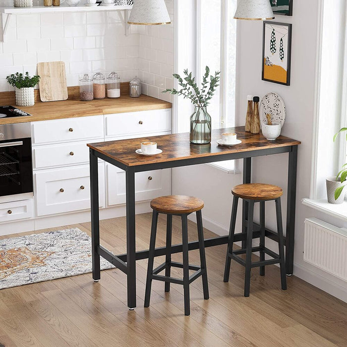 Vintage Style Bar Stools Black/Brown - Set of 2