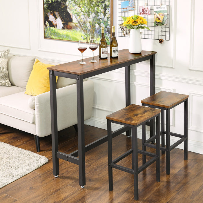 Bar Table 120cm Rustic Brown and Black LBT12X