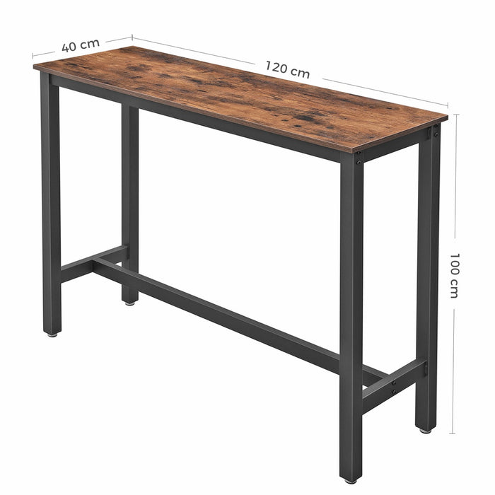 Bar Table 120cm Rustic Brown and Black LBT12X