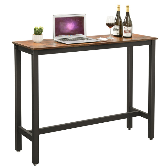 Bar Table 120cm Rustic Brown and Black LBT12X