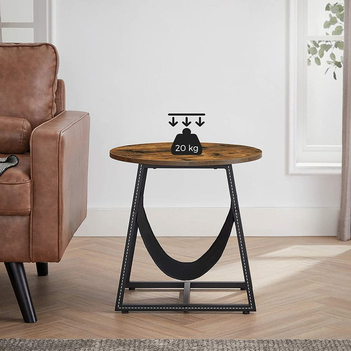 Side Table Rustic Brown and Black LET281B01