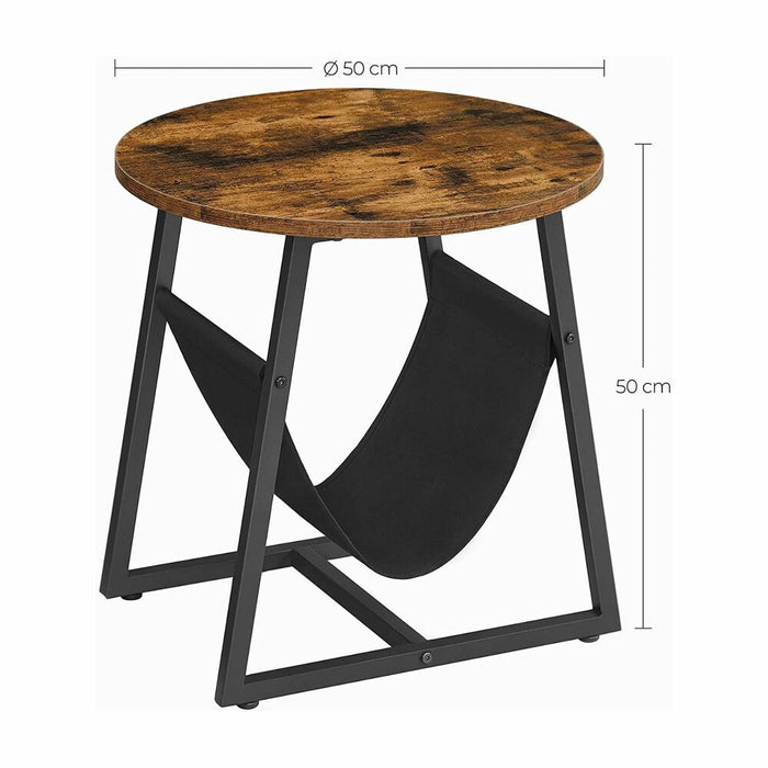 Side Table Rustic Brown and Black LET281B01