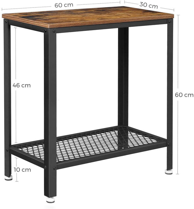 Industrial Side Table Rustic Brown LET31BX