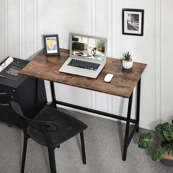 Computer Desk Rustic Brown and Black LWD40X