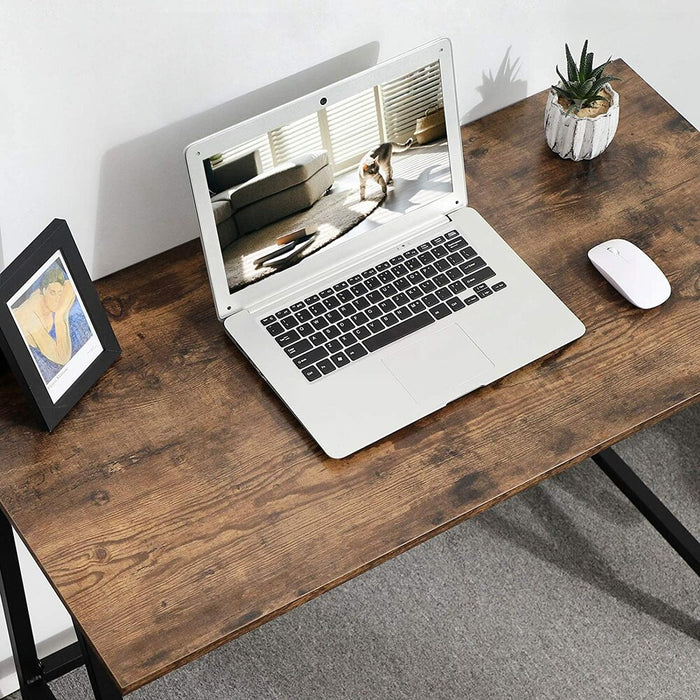 Computer Desk Rustic Brown and Black LWD40X