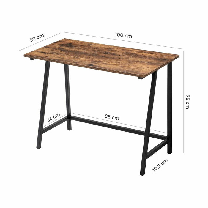 Computer Desk Rustic Brown and Black LWD40X