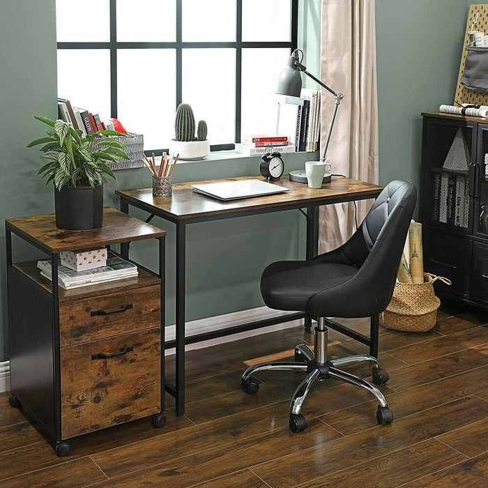 Computer Desk Rustic Brown and Black LWD41X