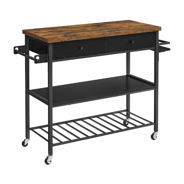 Kitchen Shelf Rustic Brown and Black KKI003B01