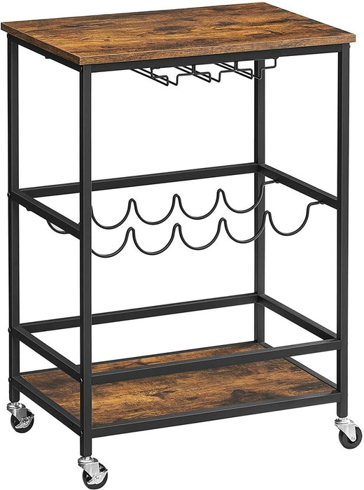 Bar Cart Rustic Brown and Black LRC087B01