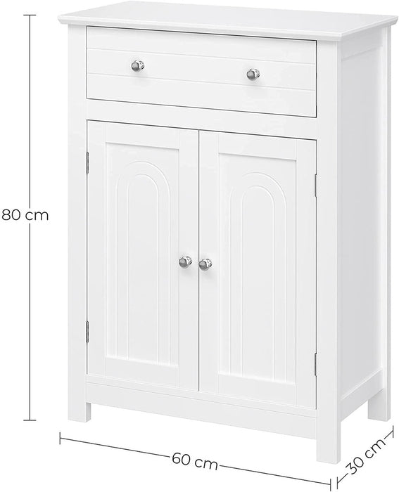 Floor Cabinet with Drawer and 2 Doors White BBC61WT