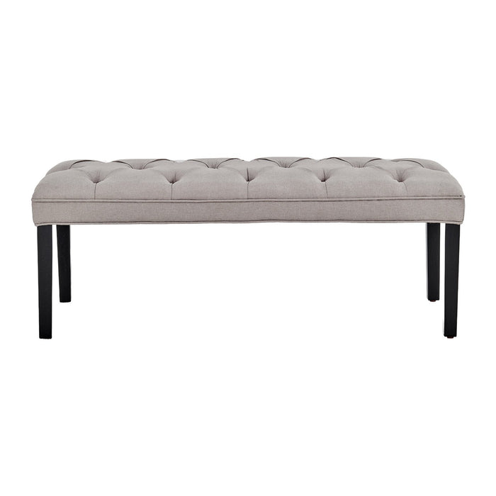 Cate Button-tufted Upholstered Bench With Tapered Legs By Sarantino - Light Grey