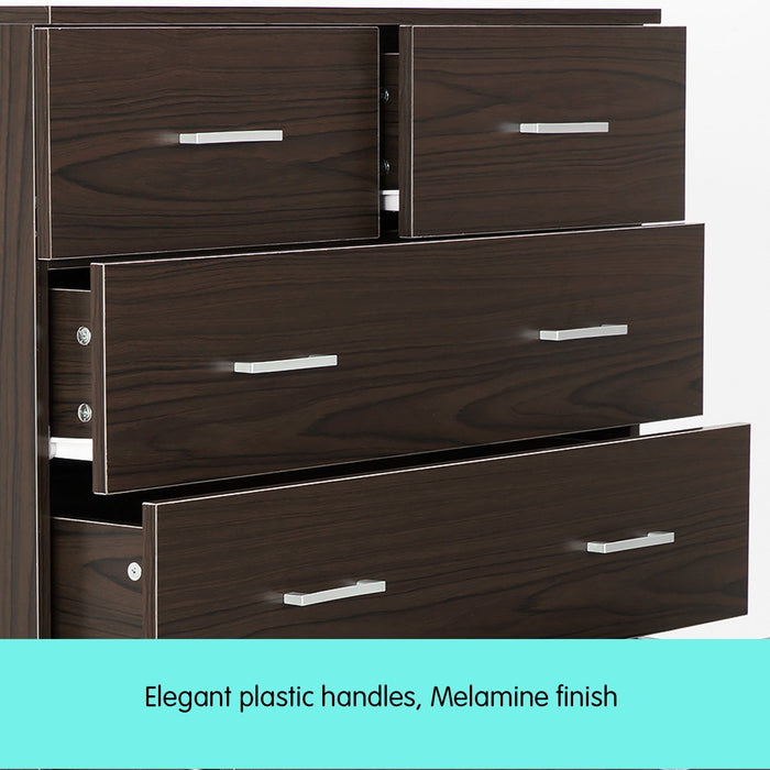 Tallboy Dresser 6 Chest Of Drawers Cabinet 85 X 39.5 X 105 - Brown