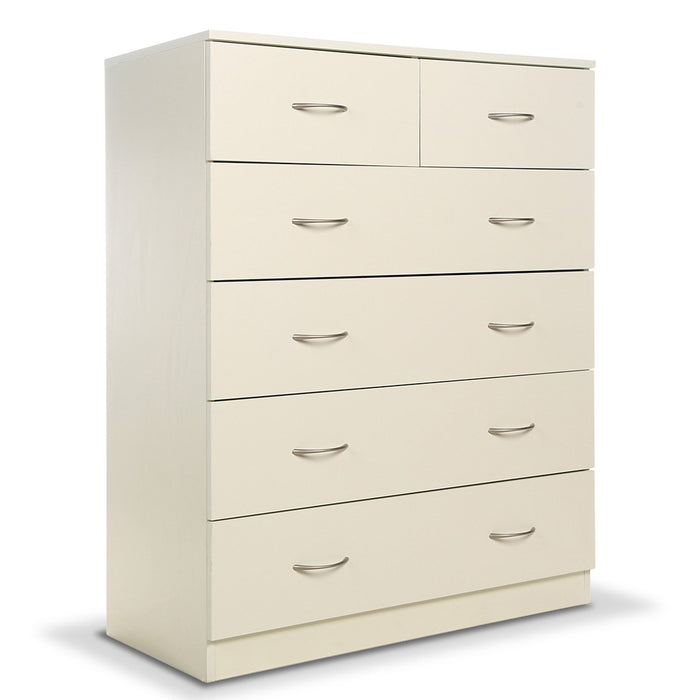 Tallboy Dresser 6 Chest Of Drawers Cabinet 85 X 39.5 X 105 - White