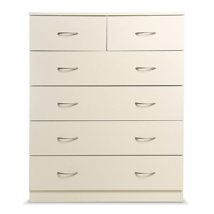 Tallboy Dresser 6 Chest Of Drawers Cabinet 85 X 39.5 X 105 - White